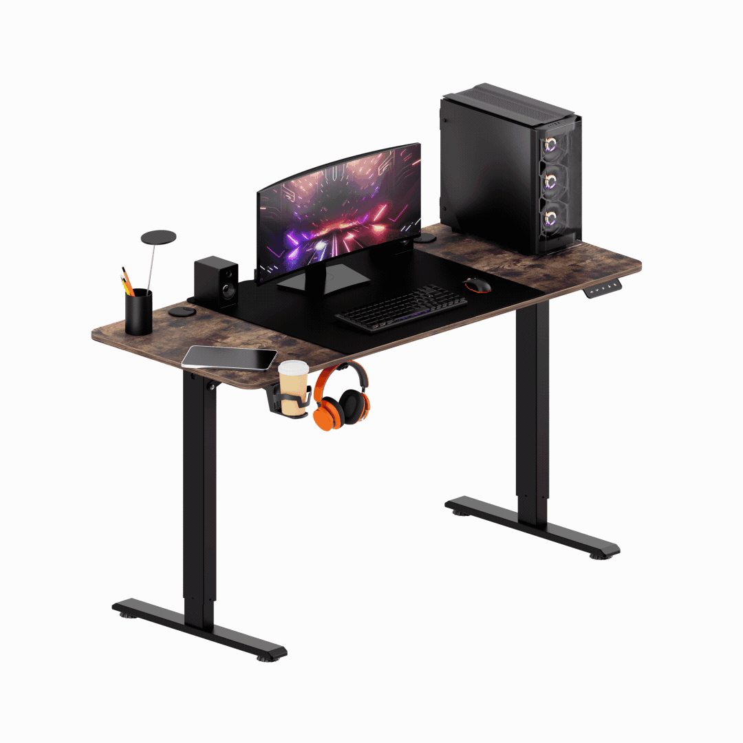 Adore Gaming Mestro Yükseklik Ayarlı Oyuncu ve Bilgisayar Masası-Ceviz 140x72-117x60 cm