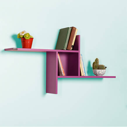 Adore Mobilya - Dekoratif Duvar Rafı - Mor 100x50x18 cm (GxYxD)