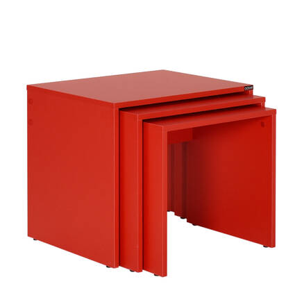 Trıple Zigon Sehpa - Kırmızı 55x47x40 cm (GxYxD) - Thumbnail