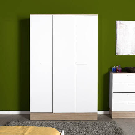 Adore Mobilya - Base 3 Kapaklı Gardırop - İtalyan Meşe-Mat Beyaz 120x198x52 cm (GxYxD) (1)