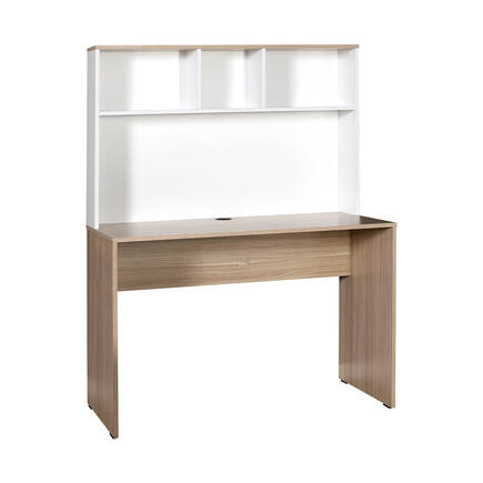 Adore Mobilya - Base Raflı Çalışma Masası-İtalyan Meşe-Mat Beyaz 110x149x52 cm (GxYxD)