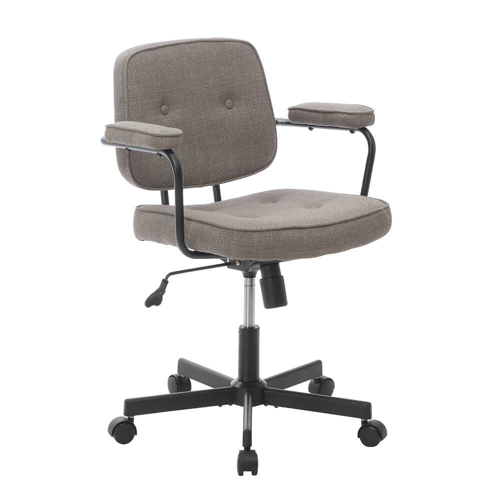 Button Çalışma Sandalyesi Kumaş - Koyu Vizon 62x77-87x60 cm - Adore Mobilya (1)