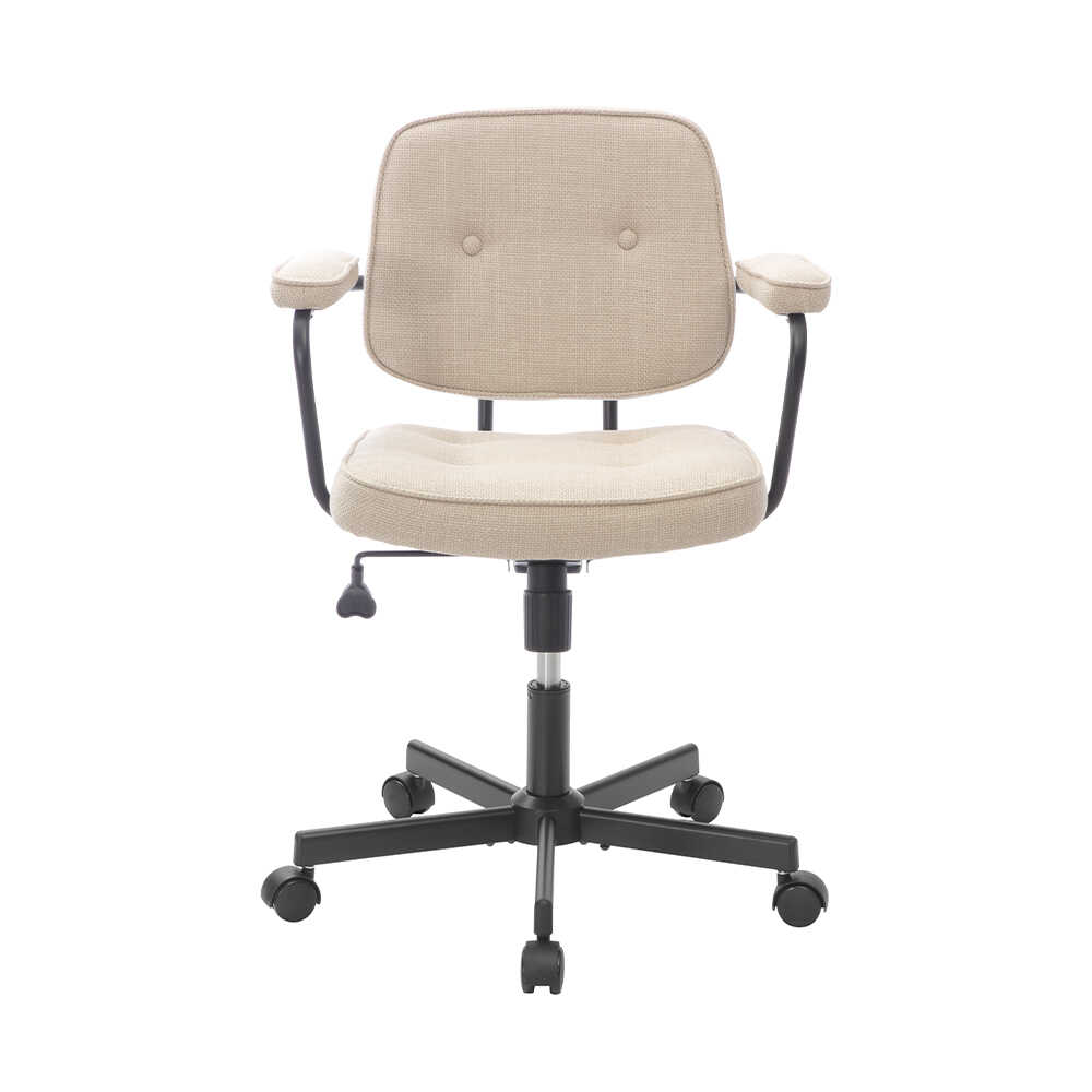 Button Çalışma Sandalyesi Kumaş - Vizon 62x77-87x60 cm