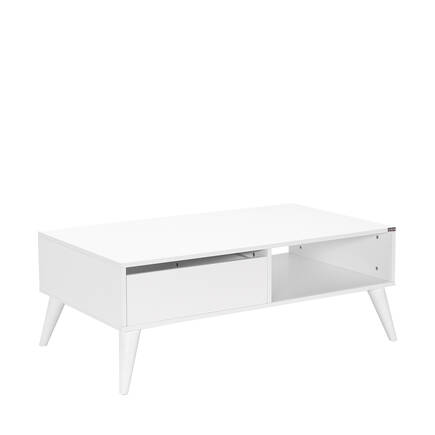 Adore Mobilya - Step Dikdörtgen Orta Sehpa - Mat Lake Beyaz 110x42x65 cm (GxYxD)