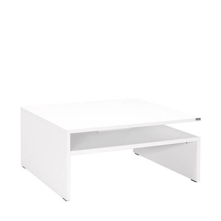 Adore Mobilya - Level Kare Orta Sehpa - Mat Lake Beyaz 90x42x90 cm (GxYxD)