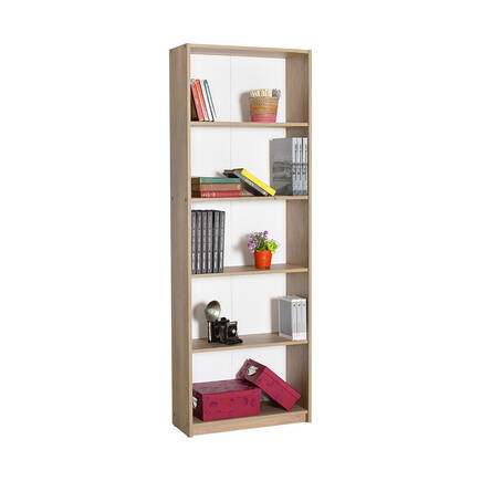 Adore Mobilya - Max 5 Raflı Kitaplık - Açık Ceviz (Tori) 58x170x23 cm (GxYxD)