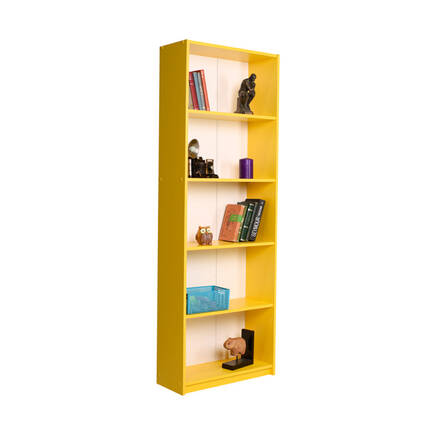 Adore Mobilya - Max 5 Raflı Kitaplık - Sarı 58x170x23 cm (GxYxD)