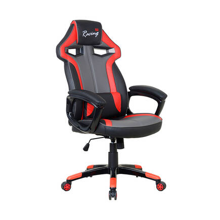 Max Racing - Max Racing Combat Oyuncu ve Çalışma Koltuğu-Siyah-Gri-Kırmızı 63,5x119-129x69,5 cm (GxYxD)