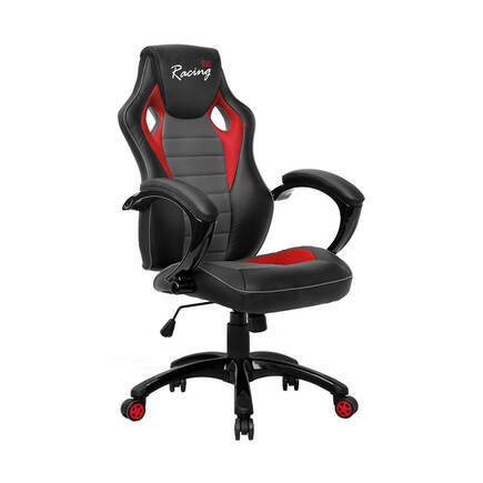 Max Racing - Max Racing Oyuncu ve Çalışma Koltuğu-Gri-Siyah-Kırmızı 61x111-121x57 cm (GxYxD)