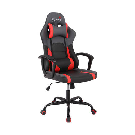 Adore Mobilya - Max Racing Speed Oyuncu ve Çalışma Koltuğu-Siyah-Gri-Kırmızı 61x118-128x63 cm (GxYxD)