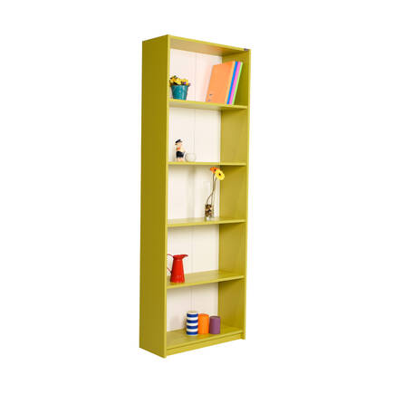 Adore Mobilya - Modern 5 Raflı Kitaplık - Yeşil 64x182x26 cm (GxYxD)