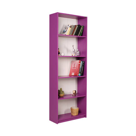 Adore Mobilya - Modern 5 Raflı Kitaplık - Mor 64x182x26 cm (GxYxD)