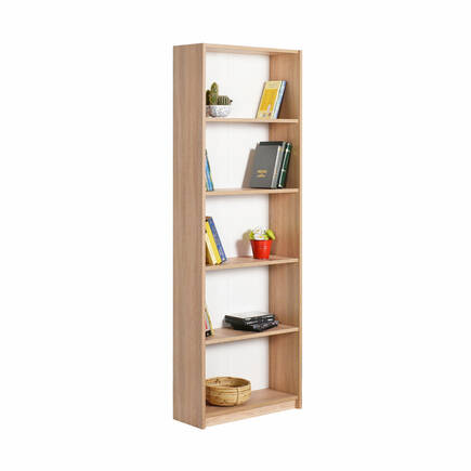 Adore Mobilya - Modern 5 Raflı Kitaplık - Sonoma 64x182x26 cm (GxYxD)