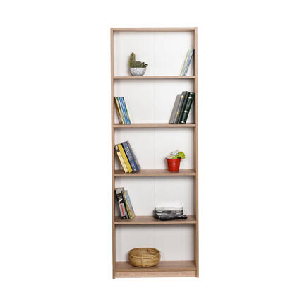 Modern 5 Raflı Kitaplık - Sonoma 64x182x26 cm (GxYxD) - Thumbnail