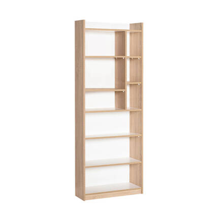Adore Mobilya - Plus 10 Raflı Kitaplık-Sonoma-Mat Lake Beyaz 63x175x26 cm (GxYxD)