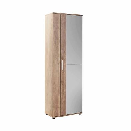 Adore Mobilya - Porto 10 Raflı Kapaklı ve Aynalı Ayakkabılık-Açık Ceviz(Tori) 60x187x35 cm (GxYxD)