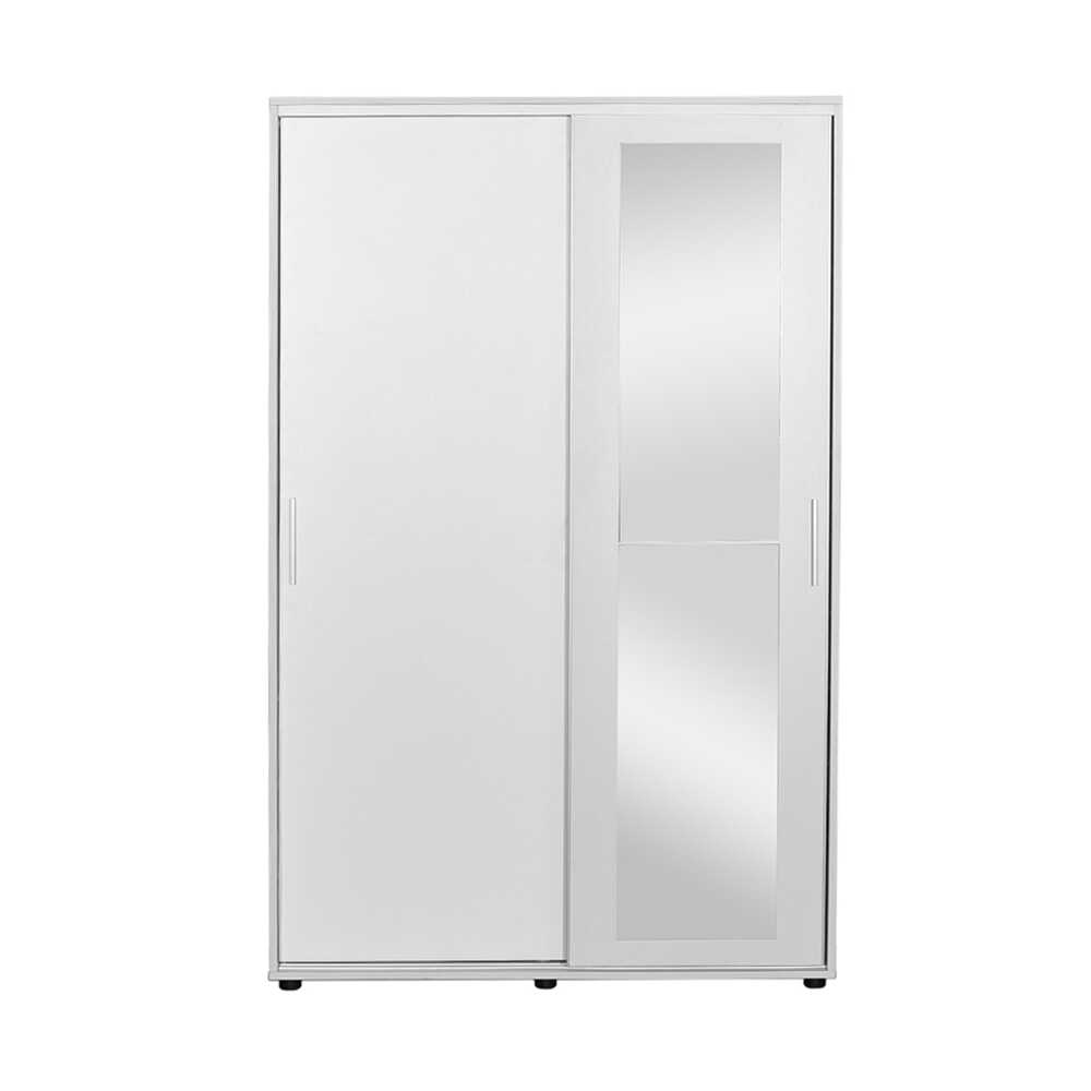 Porto Aynalı Sürgülü Portmanto-Mat Beyaz 120x187x40 cm (GxYxD)