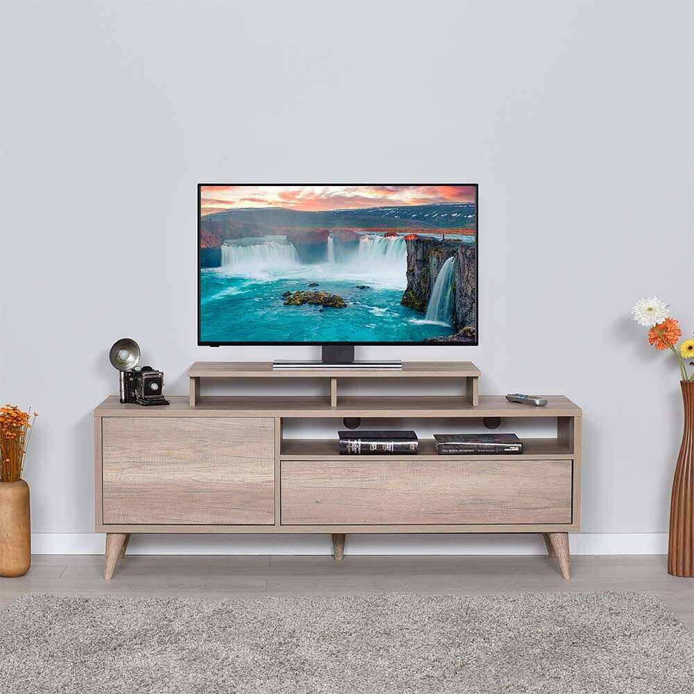 Retro Wide Tv Sehpası - Açık Ceviz (Tori) 150x53x40 cm (GxYxD)