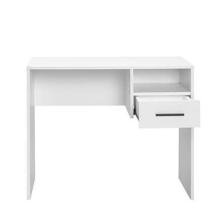 White Çekmeceli Çalışma Masası -Mat Beyaz 90x75x52 cm (GxYxD) - Thumbnail