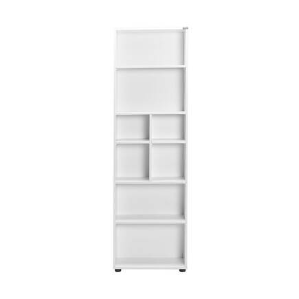 White 8 Bölmeli Kitaplık-Mat Beyaz 55x187x23 cm (GxYxD) - Thumbnail